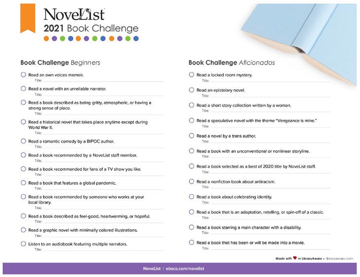 novelist  reading challenge image    